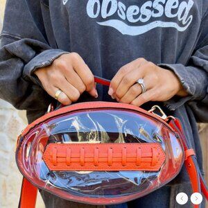 Orange Clear Stadium Approved Bag | Game Day Crossbody Purse for Football Events